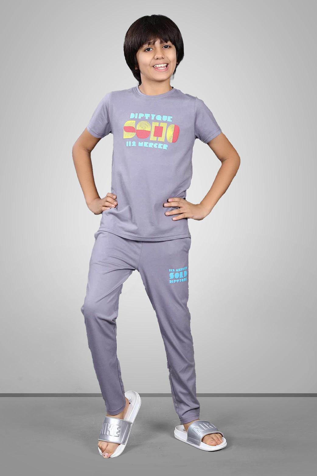 GREY BIOGOLD FABRIC - LIGHTWEIGHT - STYLISH FULL PANT SET