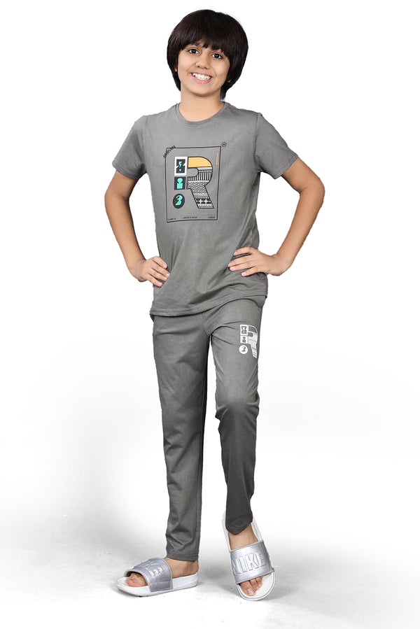 DARK GREY BIOGOLD FABRIC - LIGHTWEIGHT - STYLISH FULL PANT SET