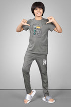 DARK GREY BIOGOLD FABRIC - LIGHTWEIGHT - STYLISH FULL PANT SET