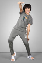 DARK GREY BIOGOLD FABRIC - LIGHTWEIGHT - STYLISH FULL PANT SET