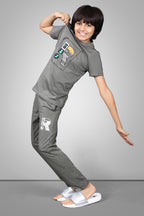DARK GREY BIOGOLD FABRIC - LIGHTWEIGHT - STYLISH FULL PANT SET