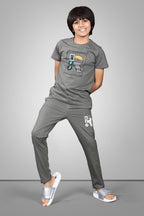 DARK GREY BIOGOLD FABRIC - LIGHTWEIGHT - STYLISH FULL PANT SET