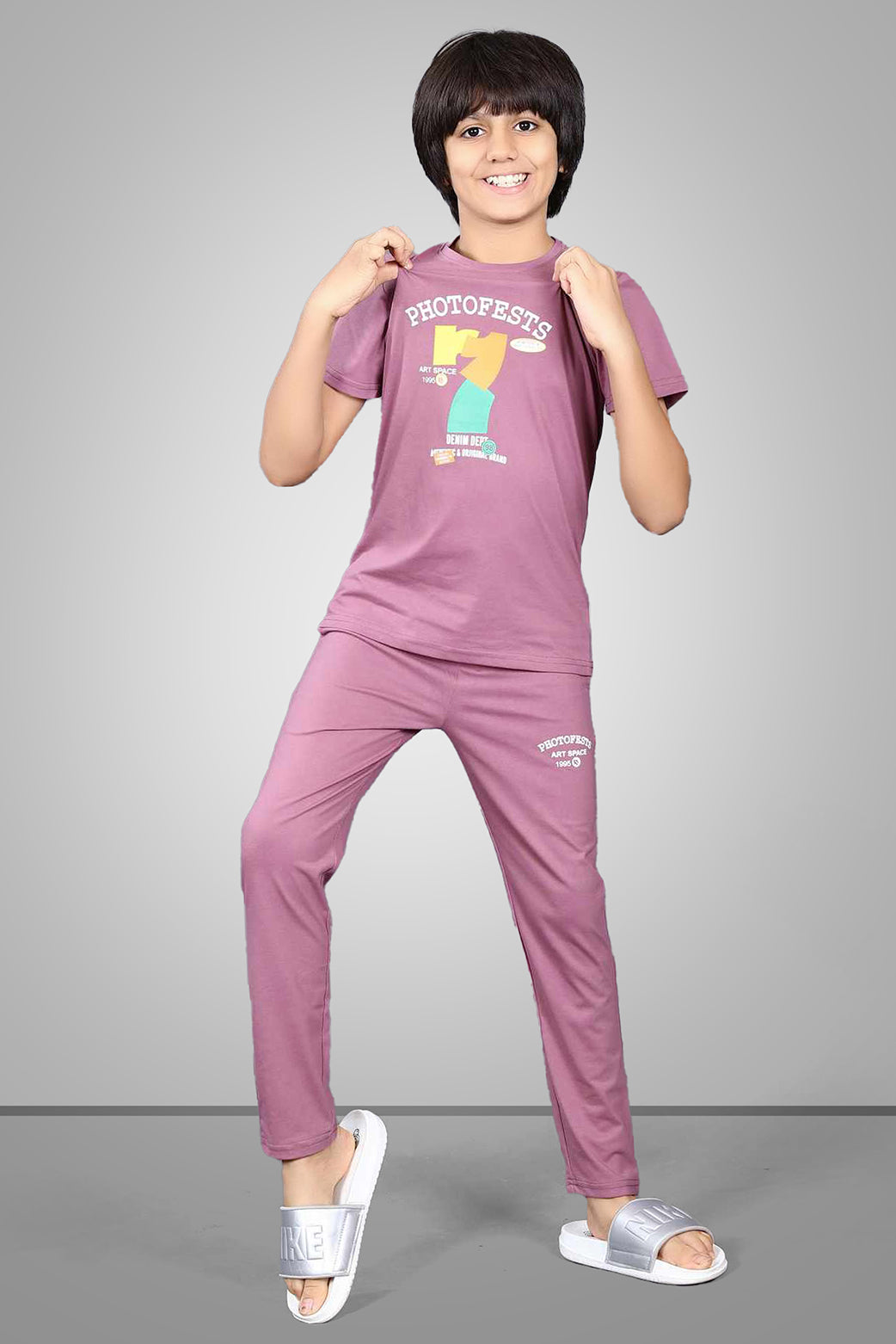 MAUVE BIOGOLD FABRIC - LIGHTWEIGHT - STYLISH FULL PANT SET