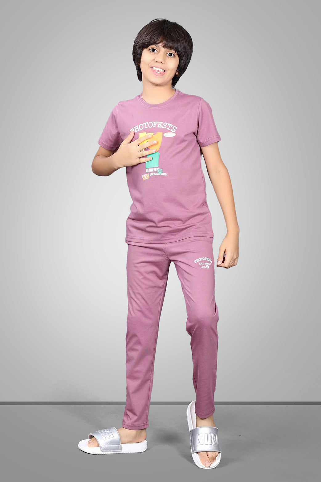 MAUVE BIOGOLD FABRIC - LIGHTWEIGHT - STYLISH FULL PANT SET