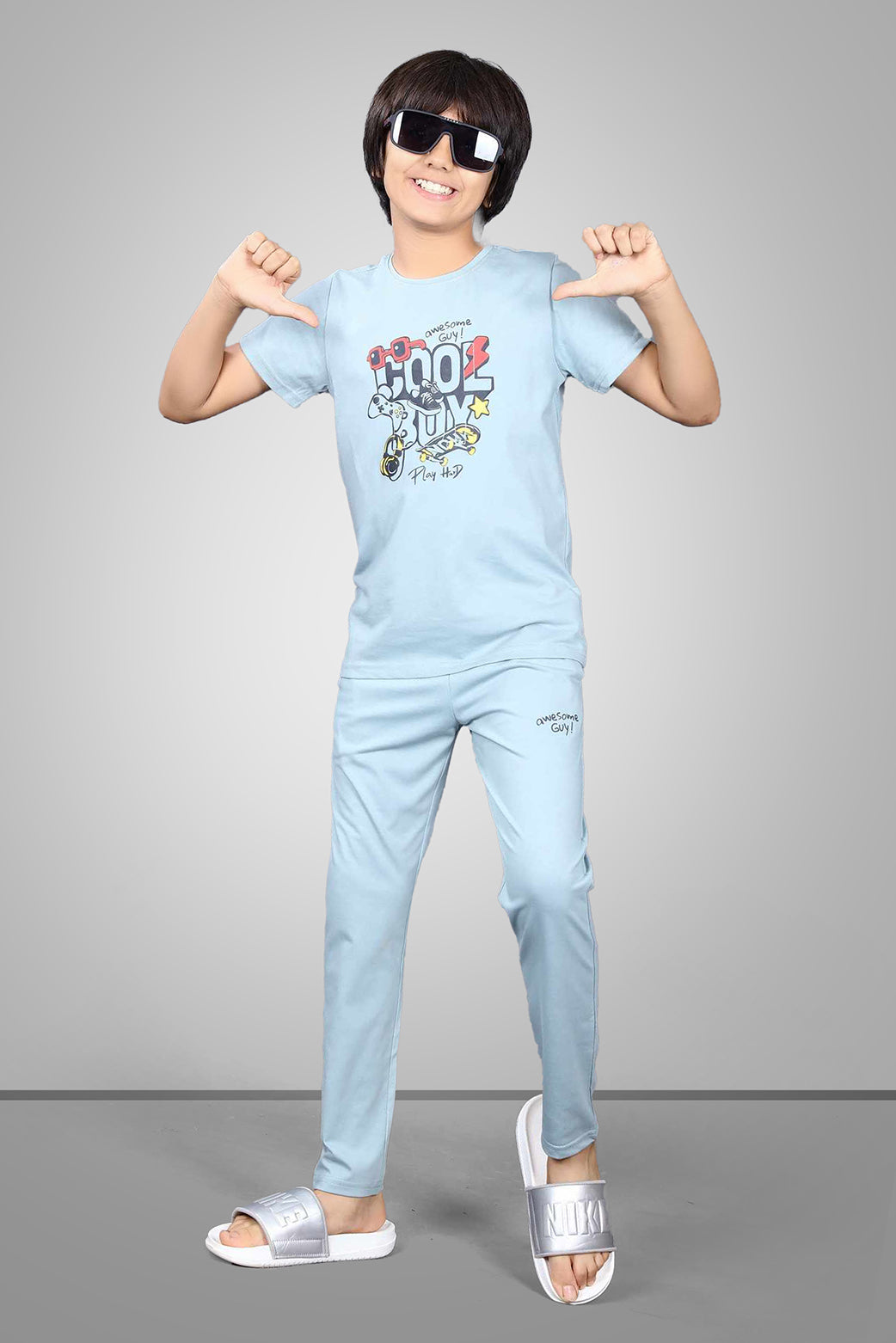 TEAL BIOGOLD FABRIC - LIGHTWEIGHT - STYLISH FULL PANT SET