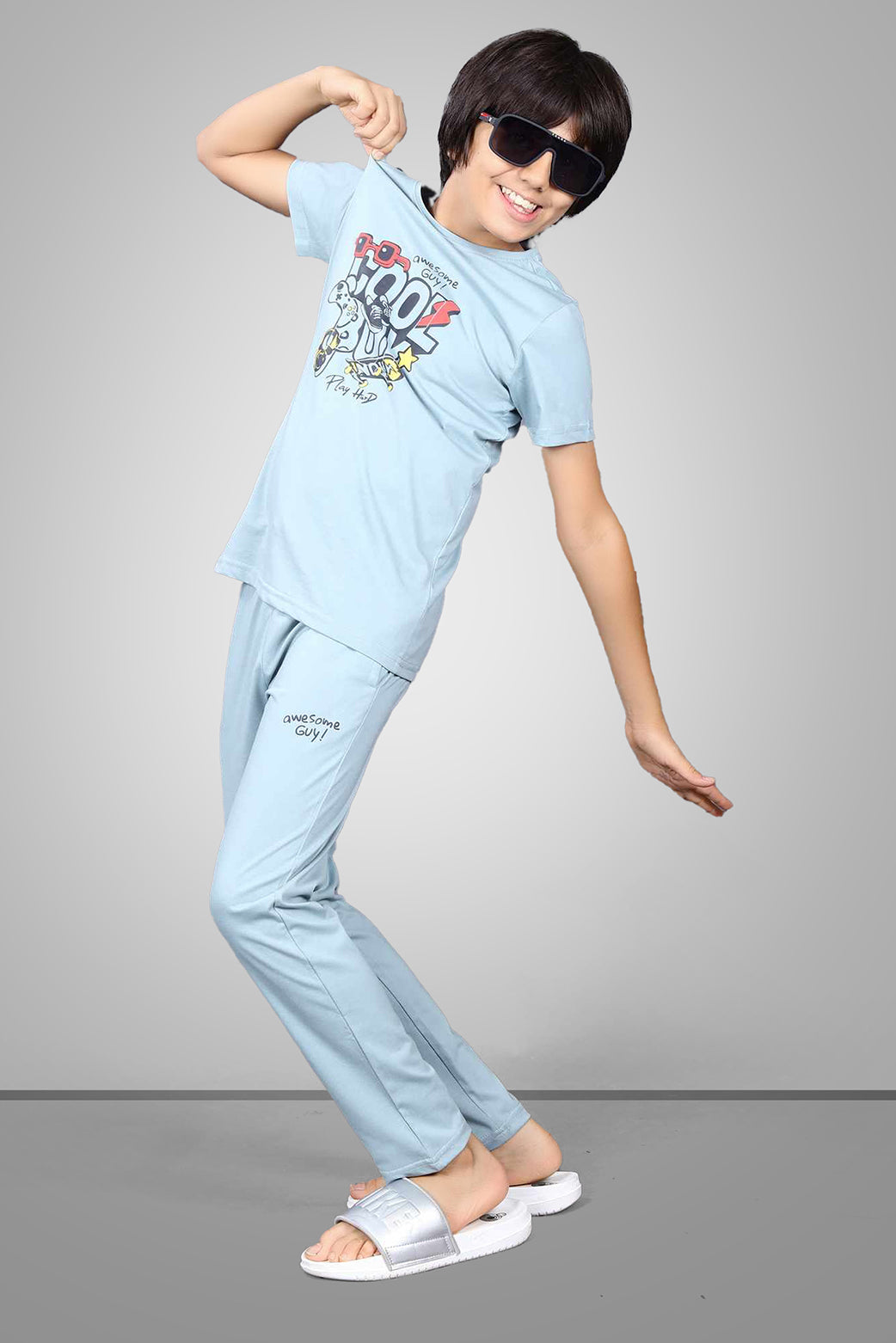 TEAL BIOGOLD FABRIC - LIGHTWEIGHT - STYLISH FULL PANT SET