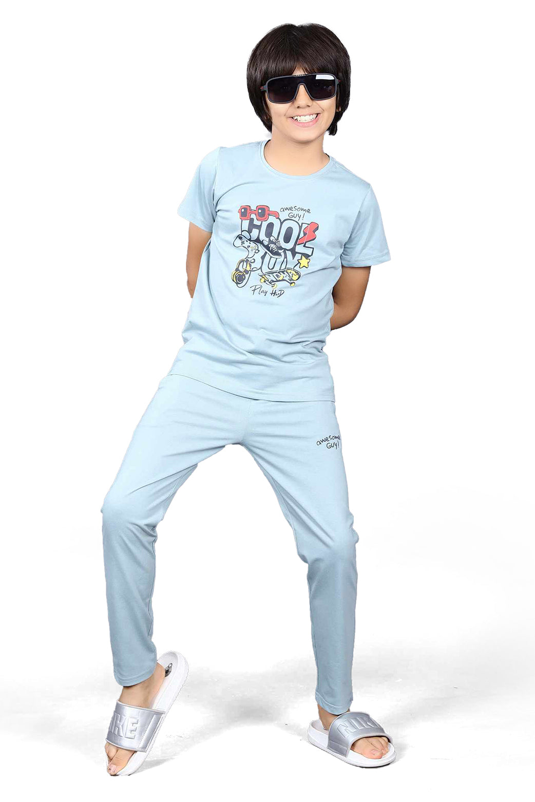 TEAL BIOGOLD FABRIC - LIGHTWEIGHT - STYLISH FULL PANT SET