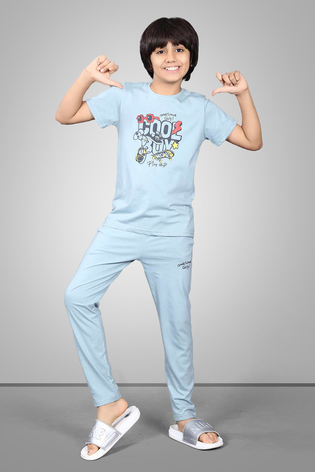 TEAL BIOGOLD FABRIC - LIGHTWEIGHT - STYLISH FULL PANT SET