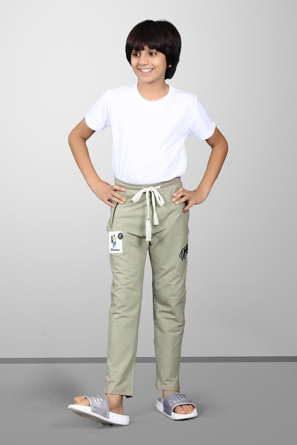 LIGHT OLIVE FOUR WAY LYCRA  TRACKPANT