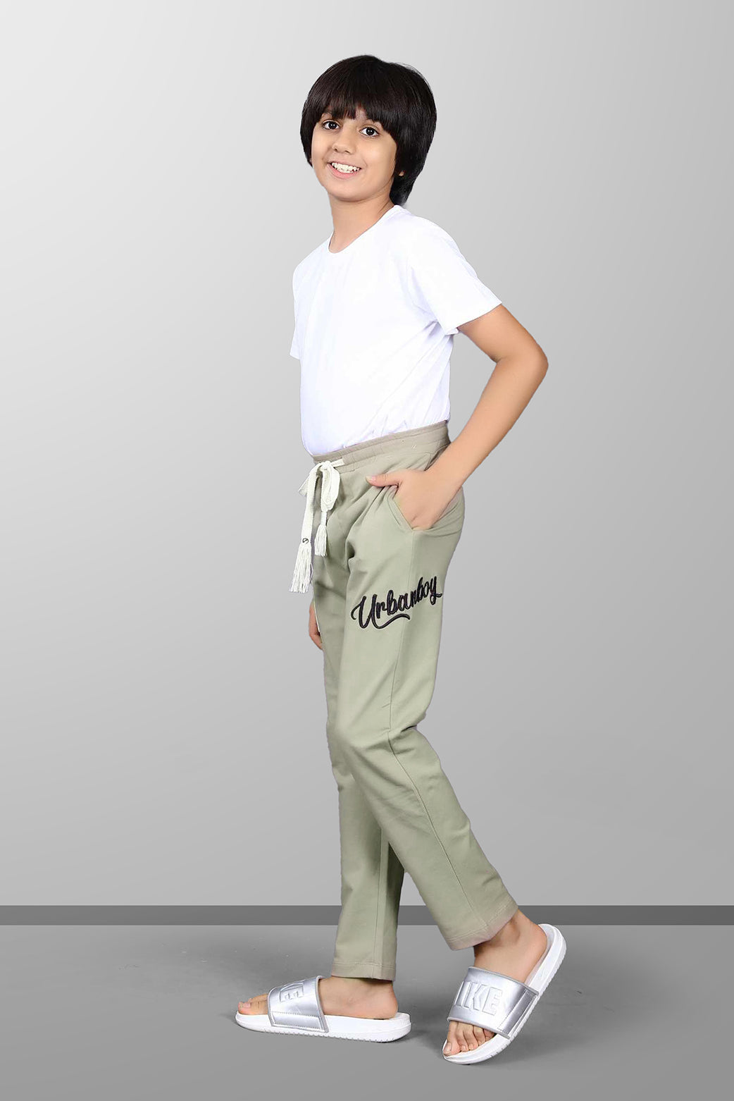 LIGHT OLIVE FOUR WAY LYCRA  TRACKPANT