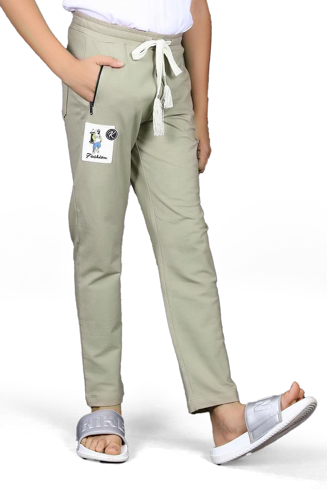 LIGHT OLIVE FOUR WAY LYCRA  TRACKPANT