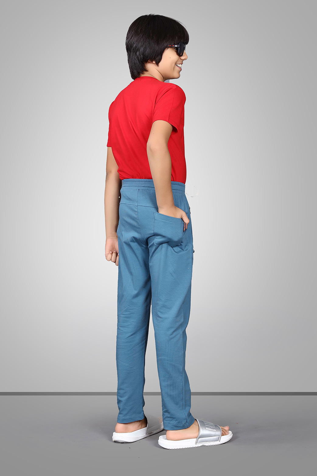 SKY BLUE FOUR WAY LYCRA TRACKPANT