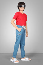 SKY BLUE FOUR WAY LYCRA TRACKPANT