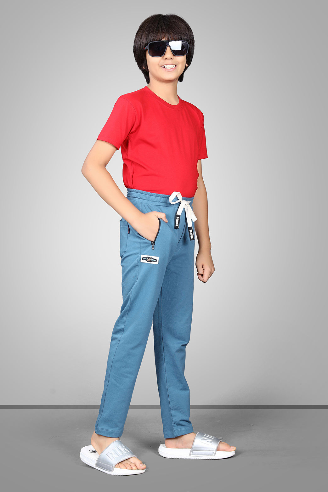 SKY BLUE FOUR WAY LYCRA TRACKPANT