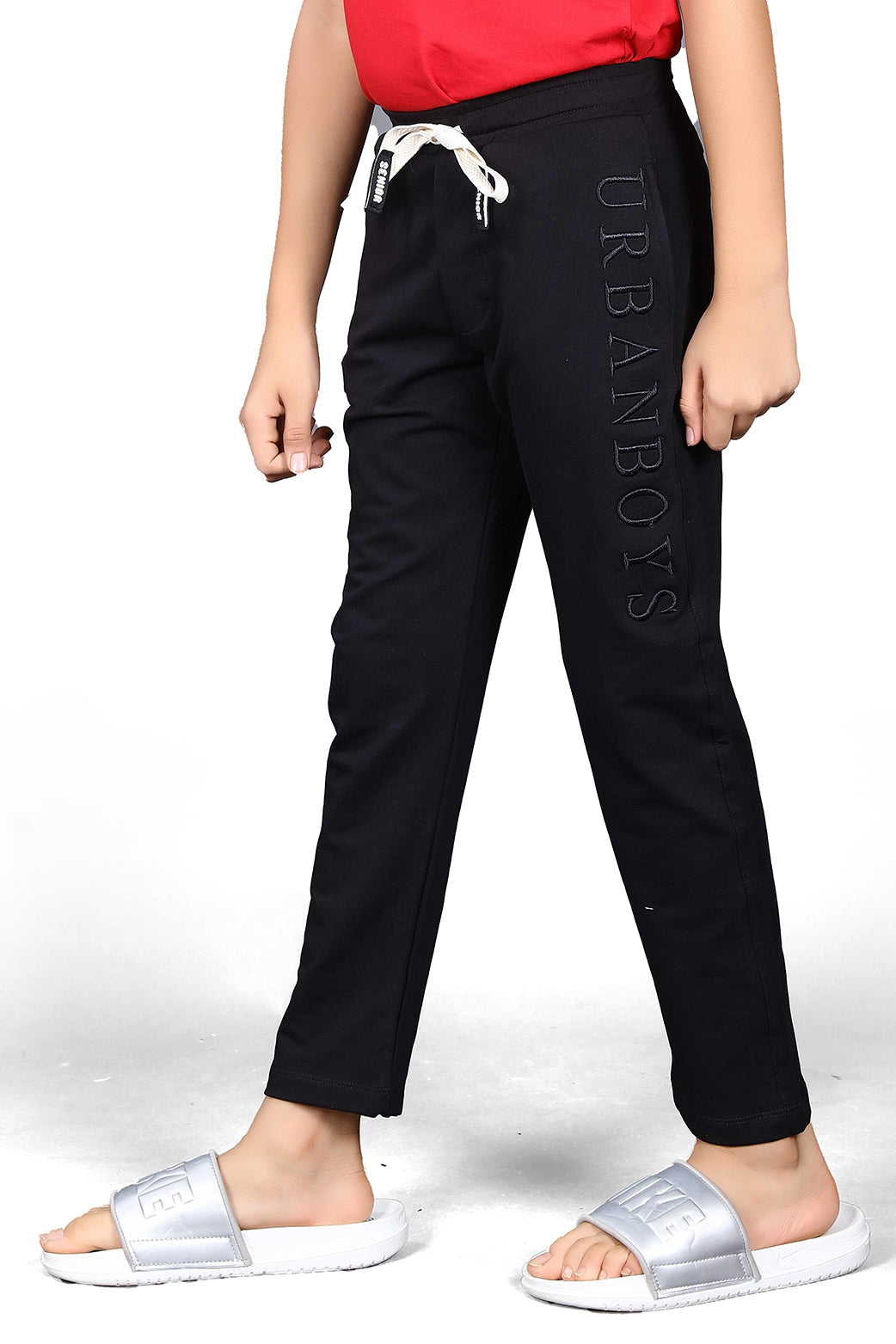 BLACK FOUR WAY LYCRA TRACKPANT