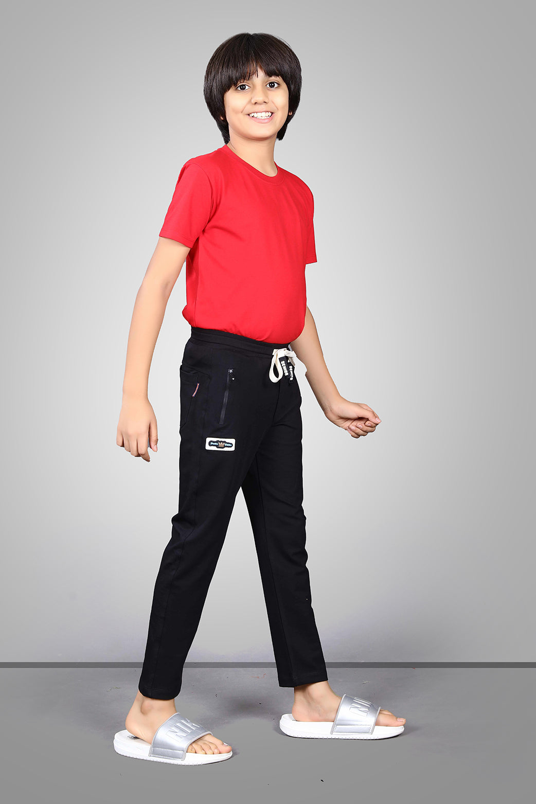 BLACK FOUR WAY LYCRA TRACKPANT