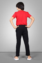 BLACK FOUR WAY LYCRA TRACKPANT