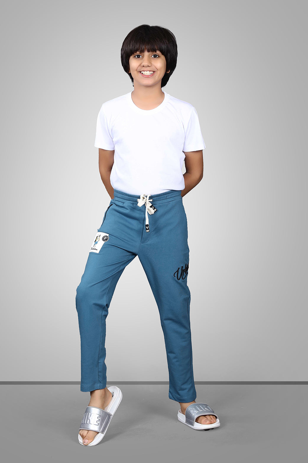 SKY BLUE FOUR WAY LYCRA  TRACKPANT