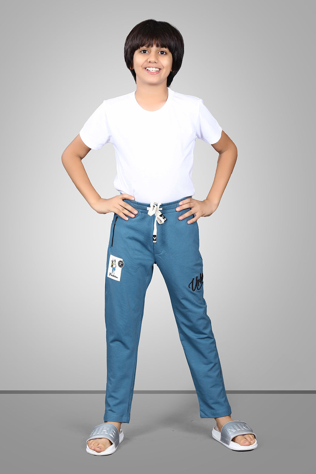 SKY BLUE FOUR WAY LYCRA  TRACKPANT