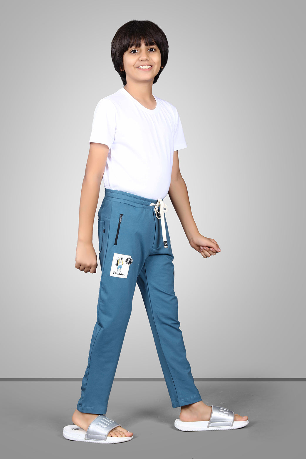 SKY BLUE FOUR WAY LYCRA  TRACKPANT