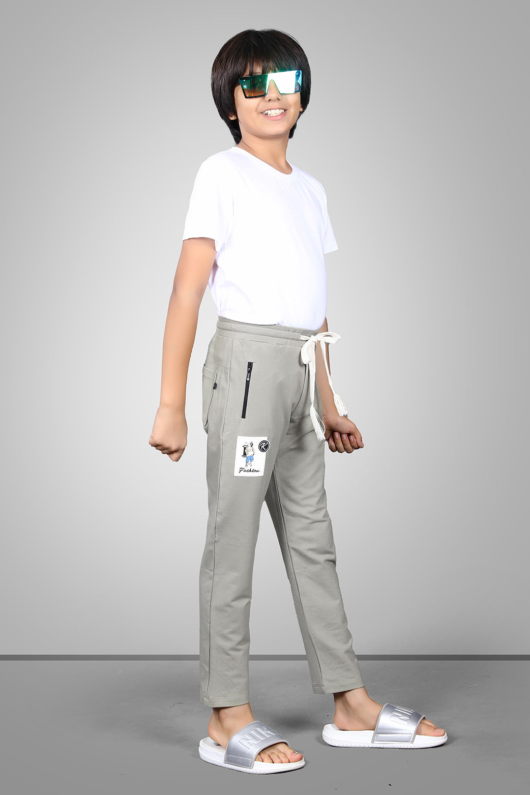 KHAKHI FOUR WAY LYCRA  TRACKPANT