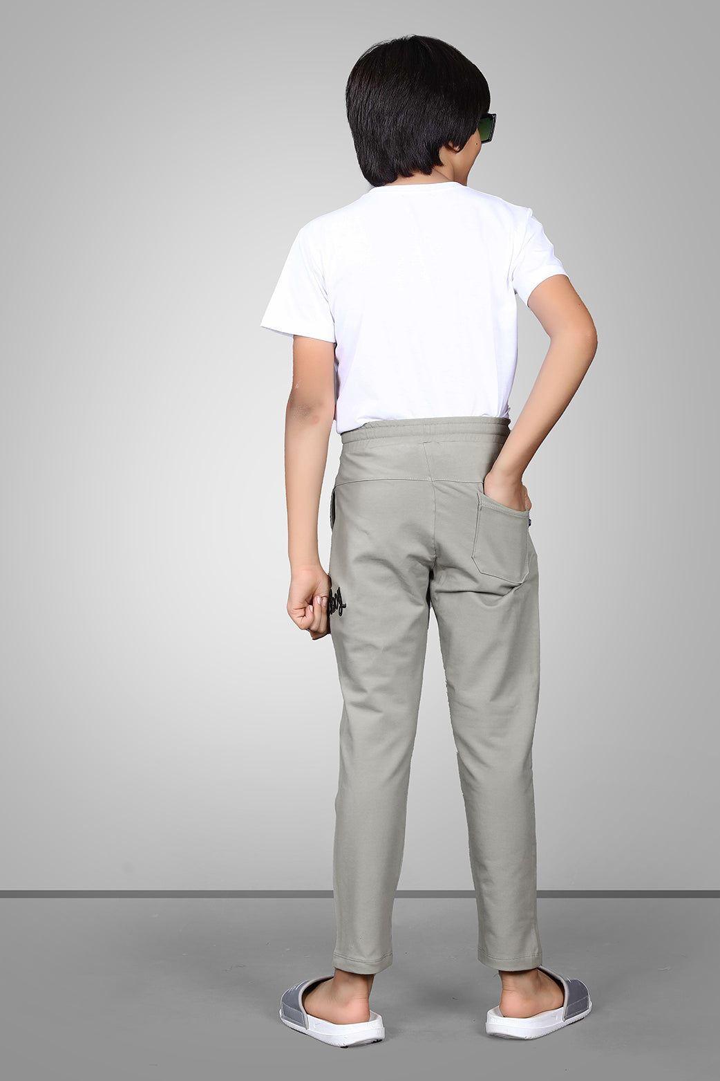 KHAKHI FOUR WAY LYCRA  TRACKPANT