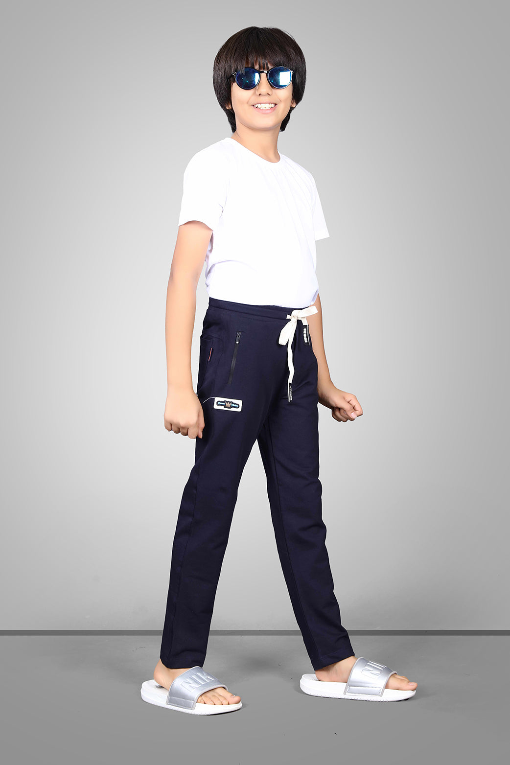 NAVY BLUE FOUR WAY LYCRA TRACKPANT