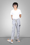 LIGHT GREY FOUR WAY LYCRA  TRACKPANT