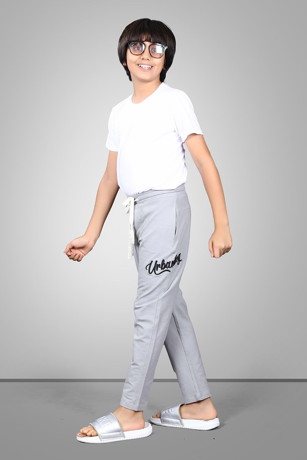LIGHT GREY FOUR WAY LYCRA  TRACKPANT