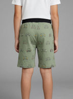 PISTA LYCRA PRINT SHORTS WITH 2 SIDE ZIPPERS