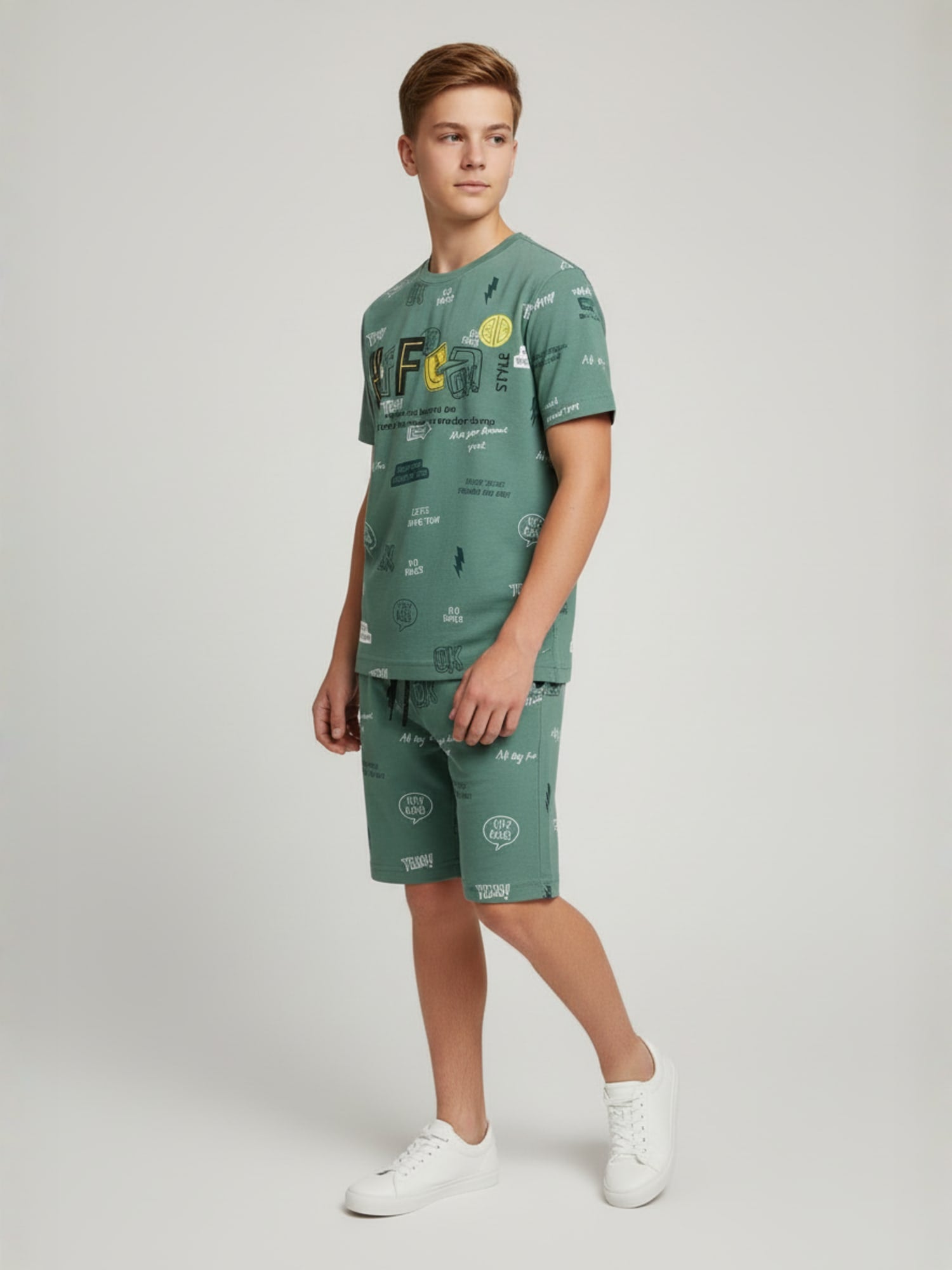 LIGHT GREEN CO ORD SET SHORTS