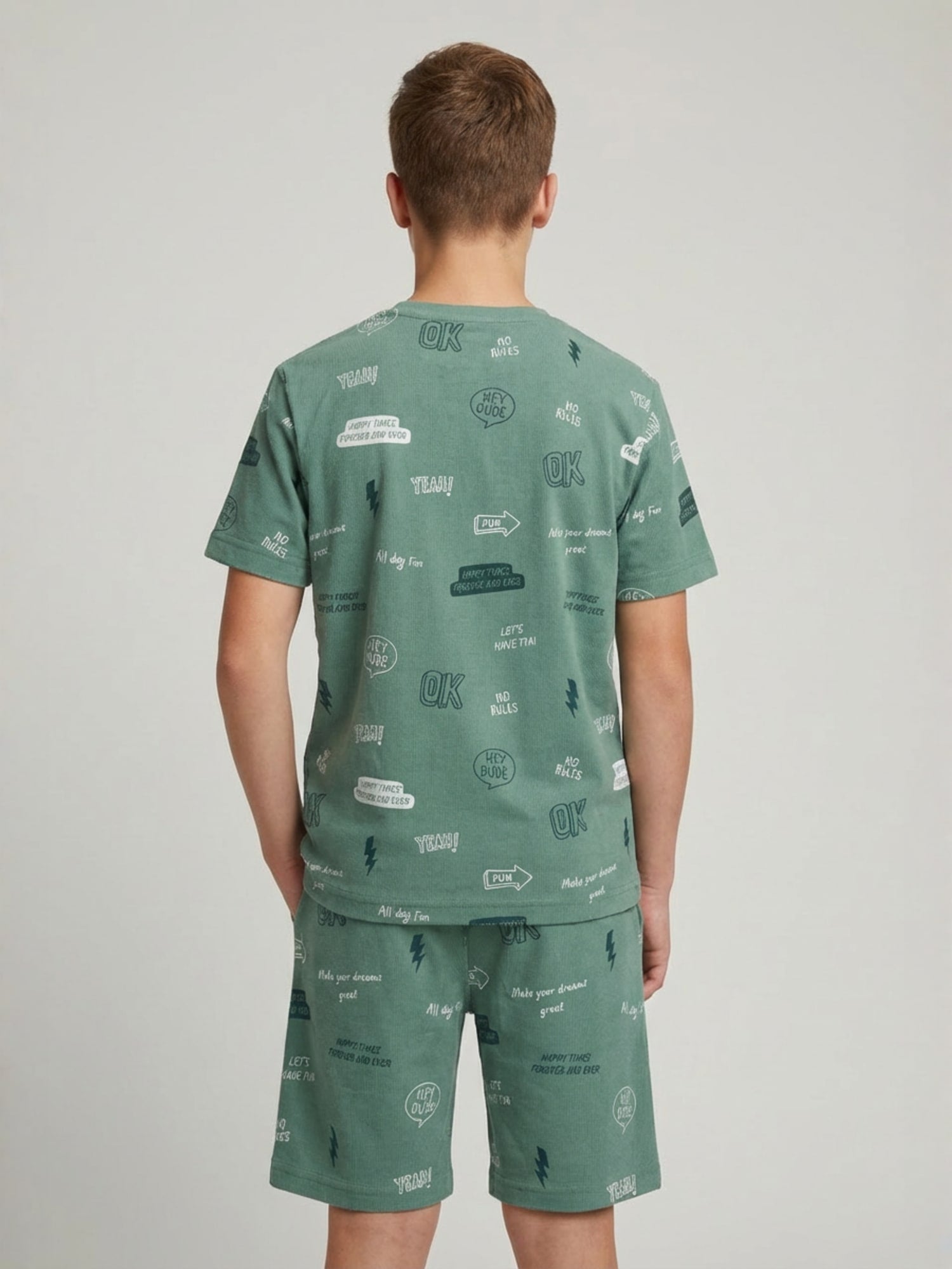 LIGHT GREEN CO ORD SET SHORTS