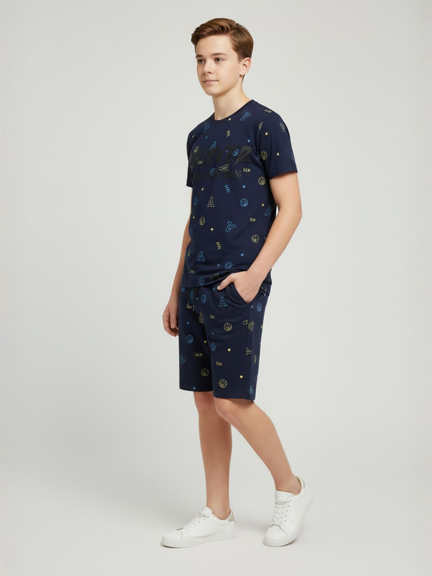 NAVY BLUE CO ORD SET SHORTS