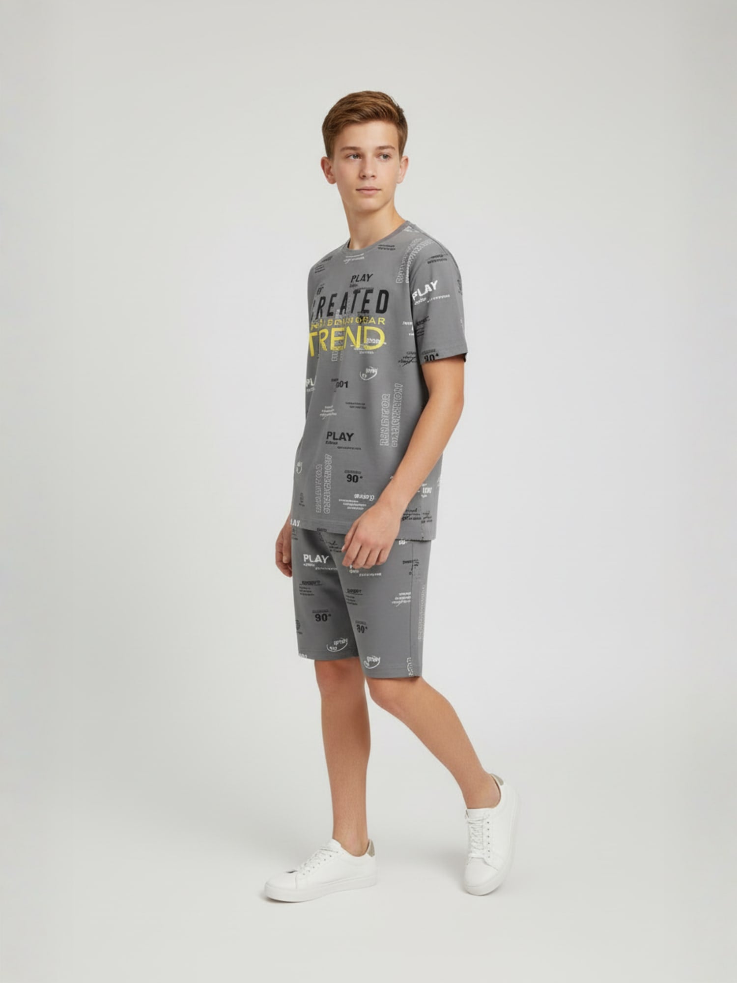 LIGHT GREY CO ORD SET SHORTS
