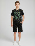 BLACK CO ORD SET SHORTS