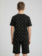 BLACK CO ORD SET SHORTS