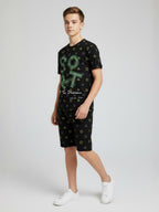 BLACK CO ORD SET SHORTS