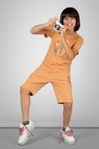 LIGHT ORANGE CO ORD SET SHORTS