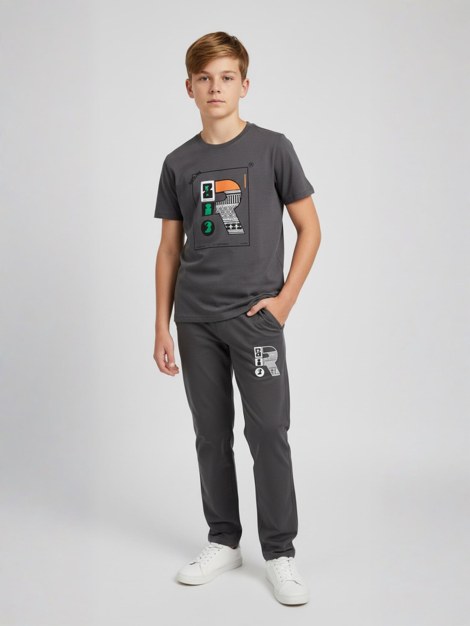 DARK GREY CO ORD SET FULL PANT