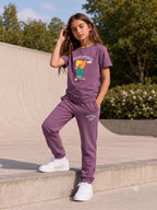 MAUVE BIOGOLD FABRIC - LIGHTWEIGHT - STYLISH FULL PANT SET