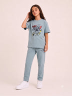 TEAL BIOGOLD FABRIC - LIGHTWEIGHT - STYLISH FULL PANT SET