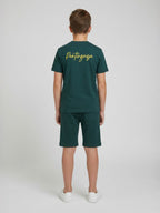 GREEN POP STYLE  SHORTS CO-ORDS SET