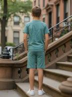 TEAL YOUTH TREND SHORTS CO-ORD SET