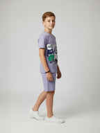 PURPLE YOUTH TREND SHORTS CO-ORD SET
