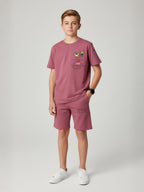 STEEL BLUE YOUTH TREND SHORTS CO-ORD SET