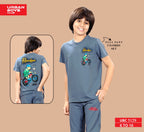 STEEL BLUE FULL PANT CO-ORDS WITH A TOUCH OF CLASS