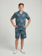 ASSORTED PRINTS COTTON SHORTS & CUBIC COLLAR CO-ORD SET