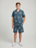 ASSORTED PRINTS COTTON SHORTS & CUBIC COLLAR CO-ORD SET