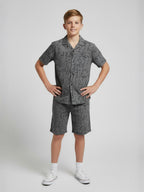 ASSORTED PRINTS COTTON SHORTS & CUBIC COLLAR CO-ORD SET