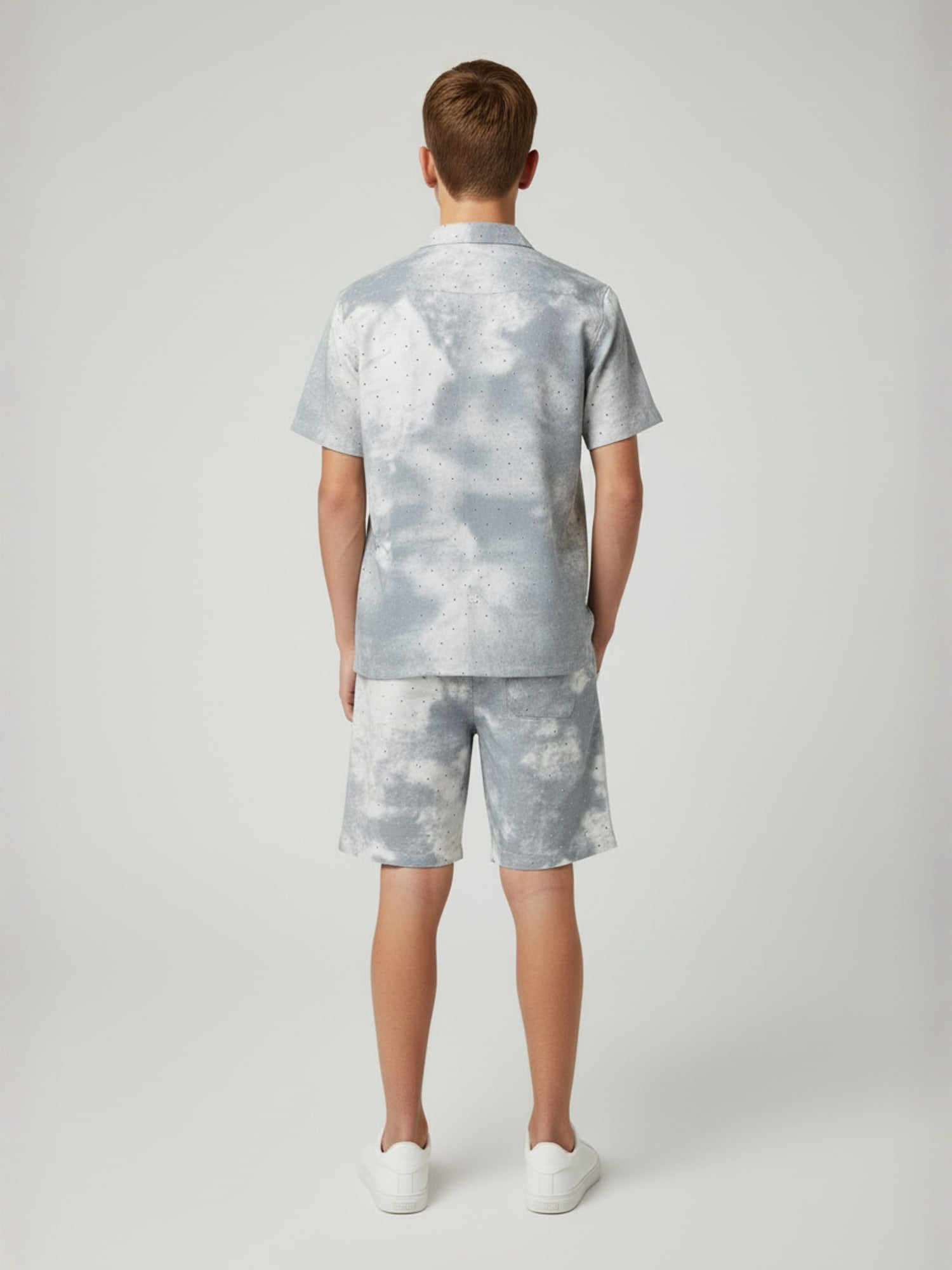 ASSORTED PRINTS COTTON SHORTS & CUBIC COLLAR CO-ORD SET